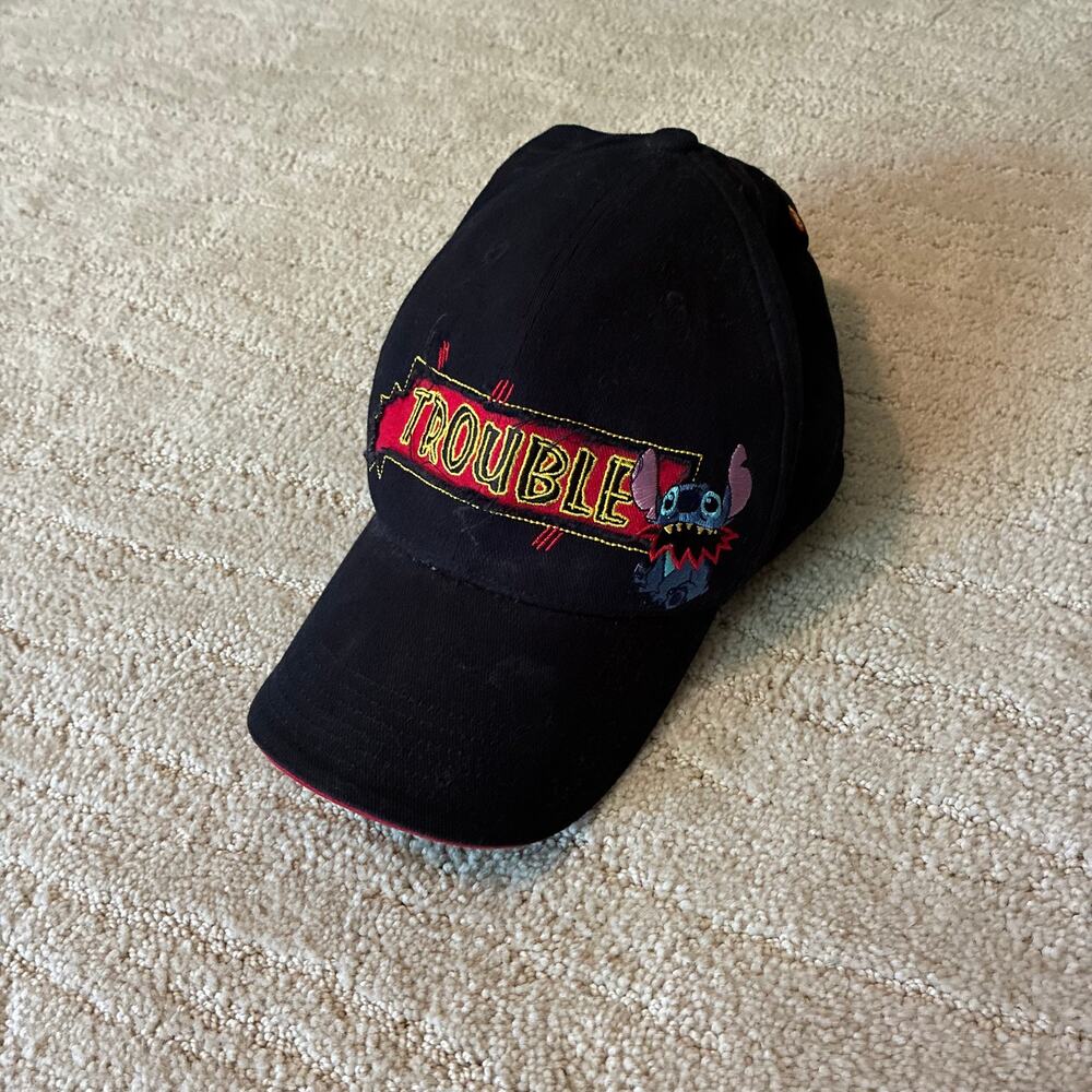 Vintage Y2K Disney World Stitch "Trouble" Back Baseball Cap / Hat